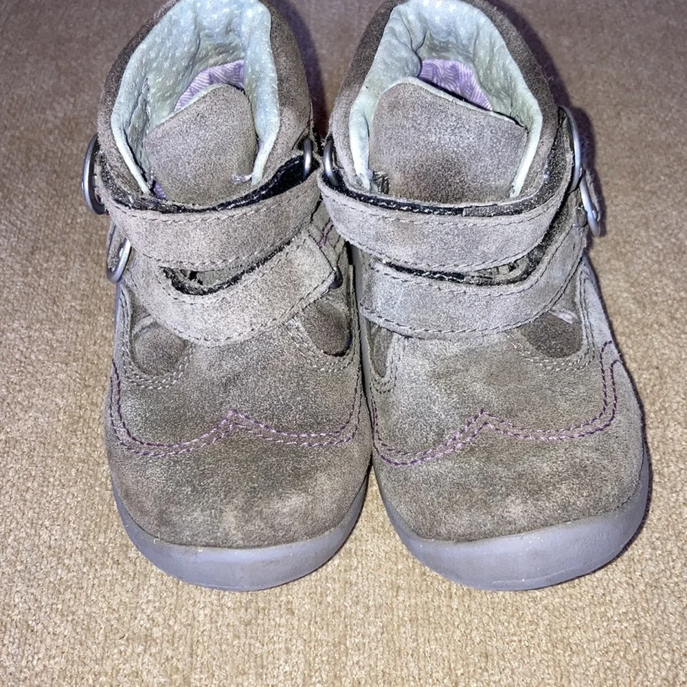 STRIDE RITE Gisella Suede Baby Boots Size 4.5